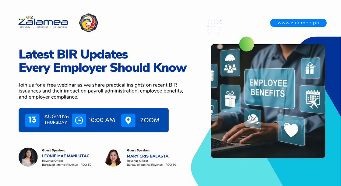 Latest BIR Updates on De Minimis, Substituted Filing and PERA webinar banner.